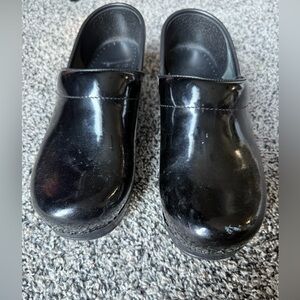 Dansko Black Leather Mules